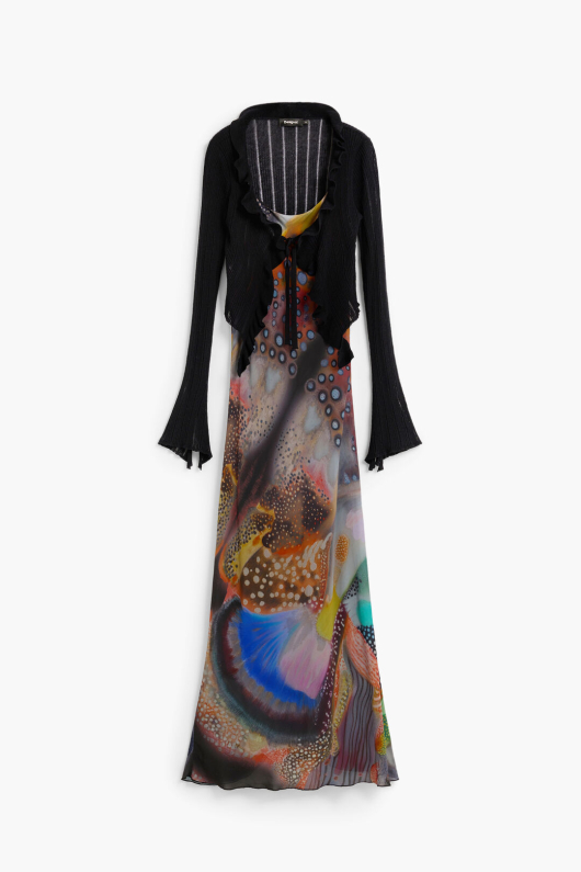 ROCHIE SATINATA CU PULOVER DETASABIL