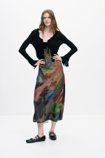 ROCHIE SATINATA CU PULOVER DETASABIL
