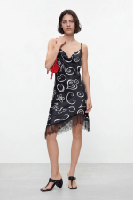 ROCHIE SATINATA CU PRINT