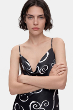ROCHIE SATINATA CU PRINT