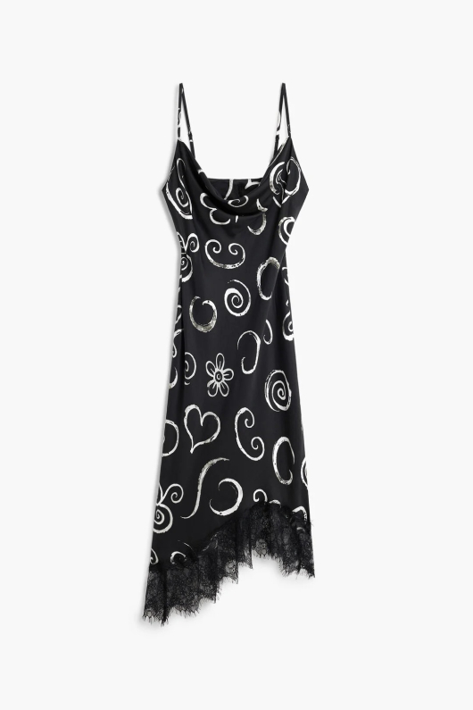 ROCHIE SATINATA CU PRINT