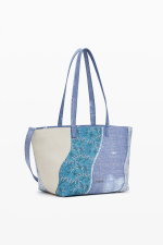GEANTA SHOPPER, ALBASTRA CU PRINT