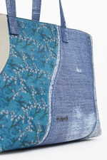 GEANTA SHOPPER, ALBASTRA CU PRINT