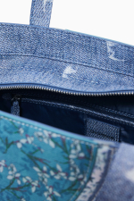 GEANTA SHOPPER, ALBASTRA CU PRINT