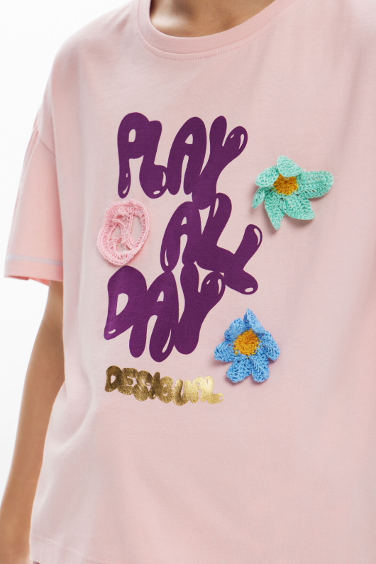 TRICOU ROZ CU PRINT