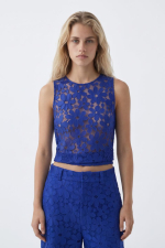 BLUZA ALBASTRA DIN DANTELA