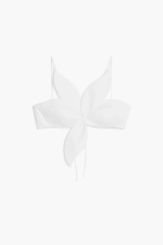 TOP ALB IN FORMA DE FLOARE