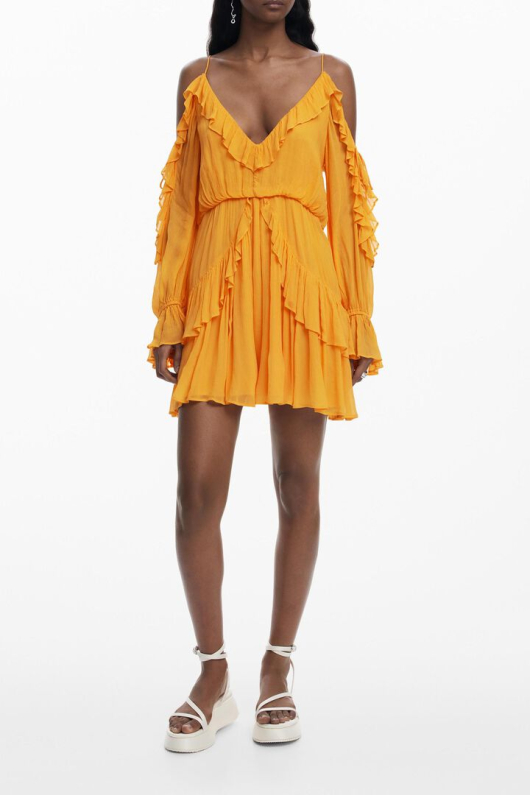 ROCHIE ORANGE CU VOLANE