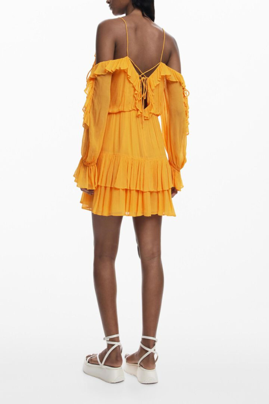 ROCHIE ORANGE CU VOLANE