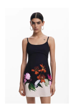 ROCHIE MINI, NEAGRA CU PRINT FLORAL