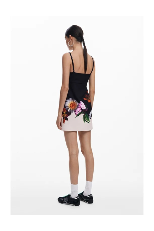 ROCHIE MINI, NEAGRA CU PRINT FLORAL