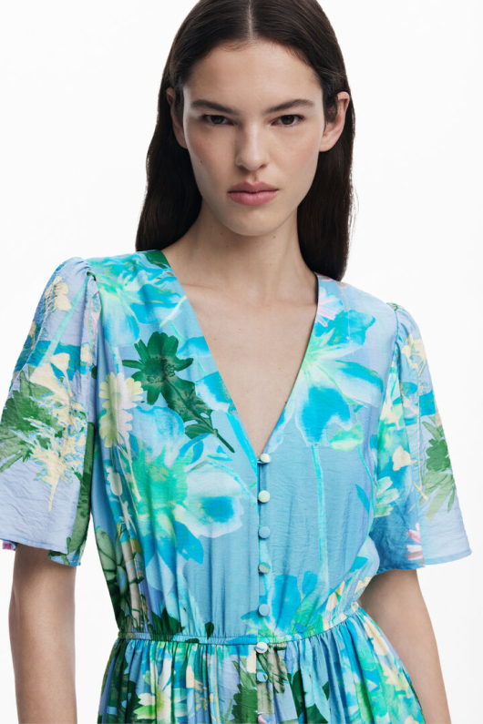 ROCHIE LUNGA CU PRINT FLORAL