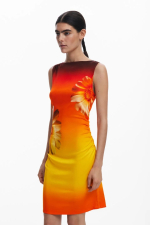 ROCHIE PORTOCALIE CU FLOARE