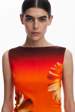 ROCHIE PORTOCALIE CU FLOARE