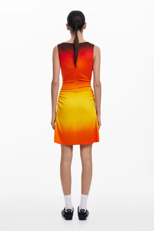 ROCHIE PORTOCALIE CU FLOARE