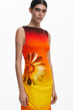 ROCHIE PORTOCALIE CU FLOARE