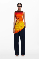 ROCHIE PORTOCALIE CU FLOARE