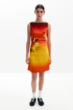 ROCHIE PORTOCALIE CU FLOARE