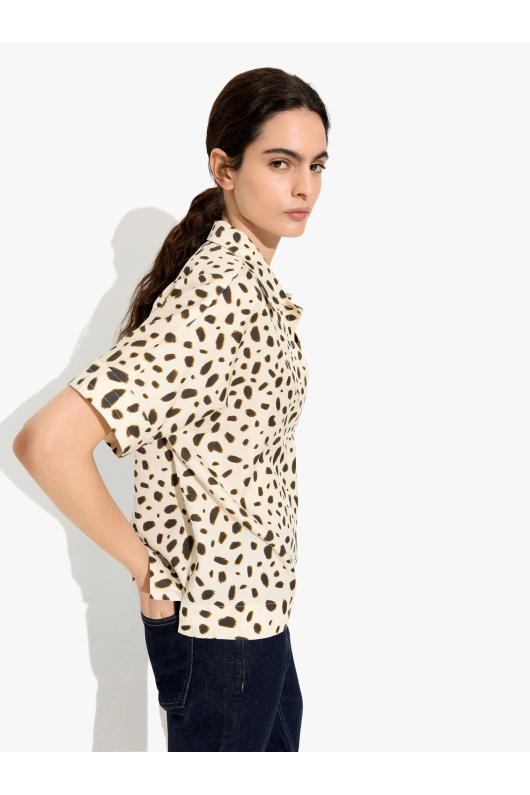 CAMASA CU MANECA SCURTA ANIMAL PRINT