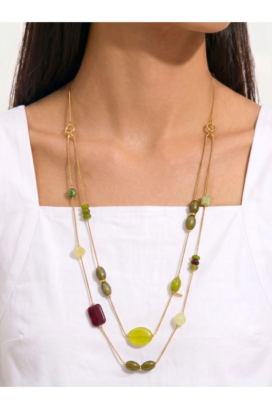 COLIER CU PIETRE MULTICOLORE