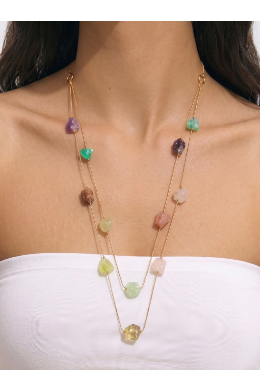 COLIER CU PIETRE MULTICOLORE