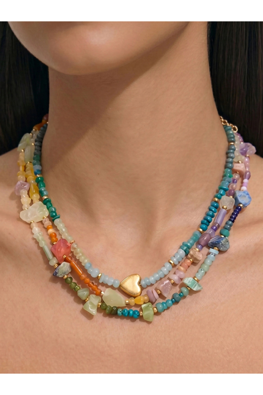 SET COLIERE CU PIETRE MULTICOLORE