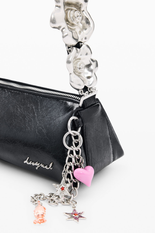 GEANTA MICA, NEAGRA CU CHARM