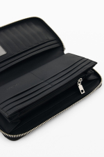 PORTOFEL NEGRU CU CAPSE METALICE