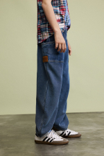 Pantaloni tricot efect denim