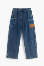 Pantaloni tricot efect denim