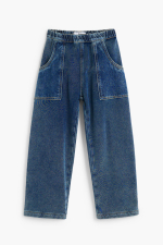 Pantaloni tricot efect denim