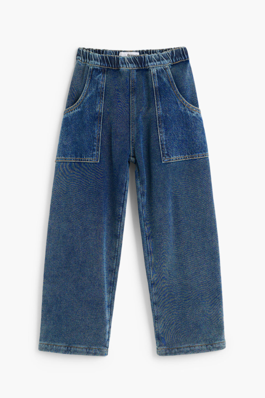 Pantaloni tricot efect denim