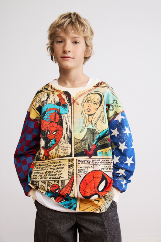 Tricou cu imprimeu tip banda desenata Marvel™