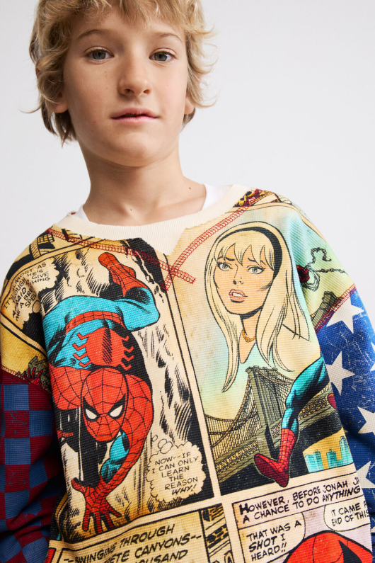 Tricou cu imprimeu tip banda desenata Marvel™