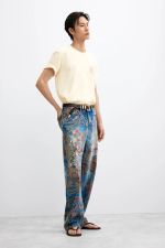 PANTALONI DENIM CU PRINT