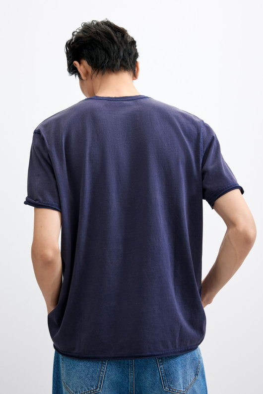 TRICOU ALBASTRU CU BRODERIE