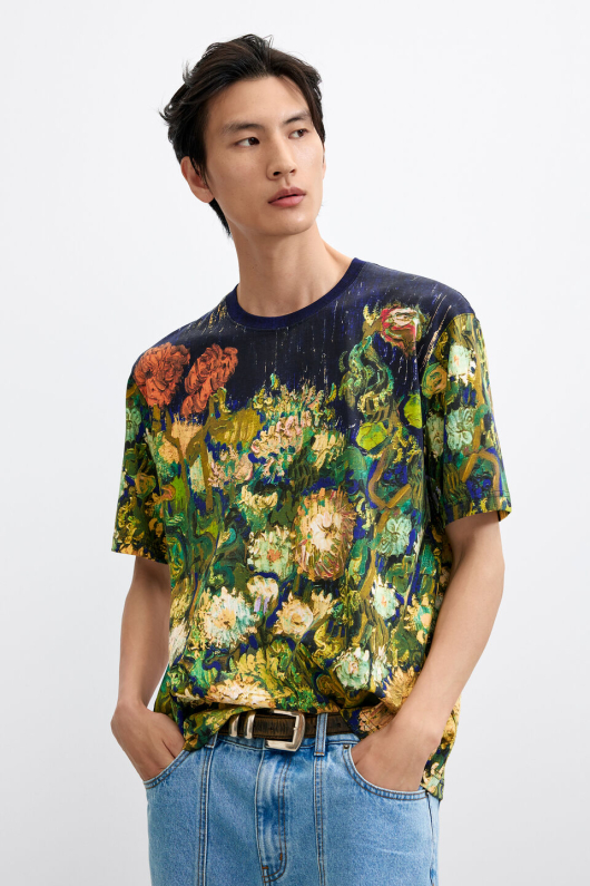 Tricou cu imprimeu natura moarta