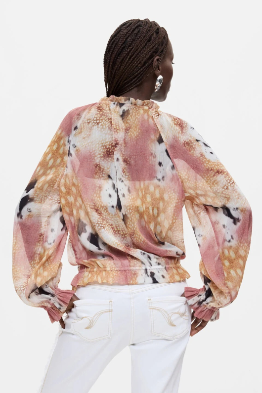 Bluza imprimata, cu snur
