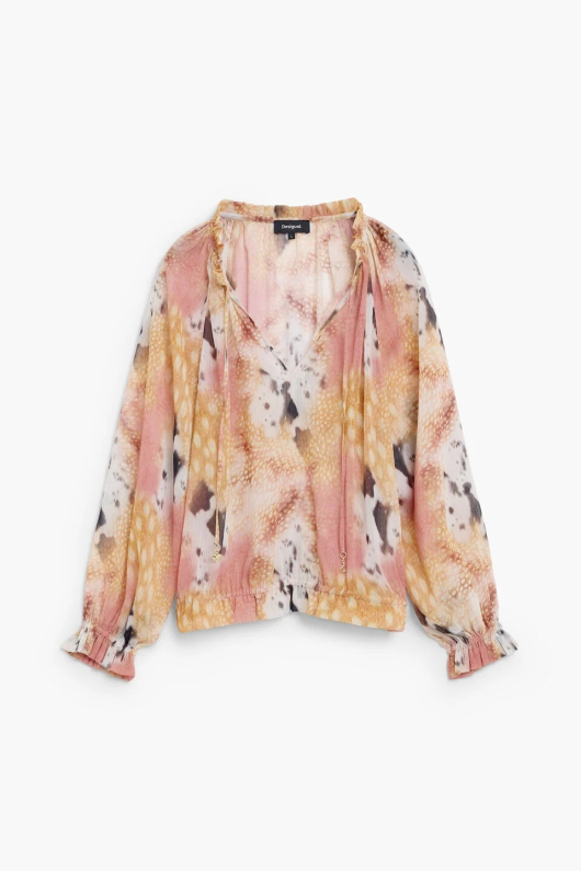 Bluza imprimata, cu snur