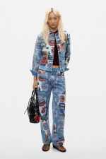 Pantaloni de blugi balloon imprimati