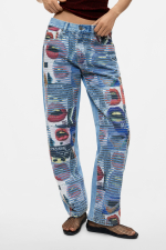 Pantaloni de blugi balloon imprimati