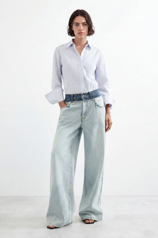Pantaloni jeans cu croiala larga