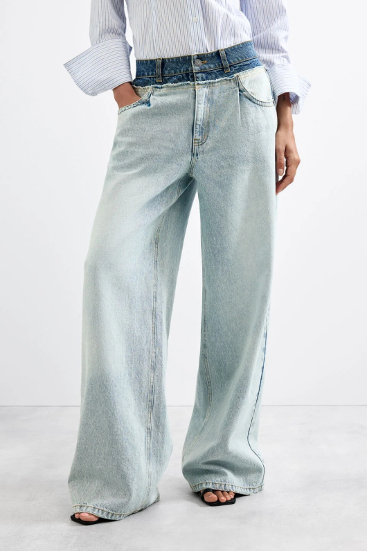 Pantaloni jeans cu croiala larga