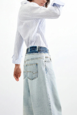 Pantaloni jeans cu croiala larga