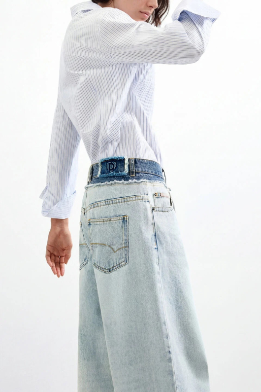 Pantaloni jeans cu croiala larga