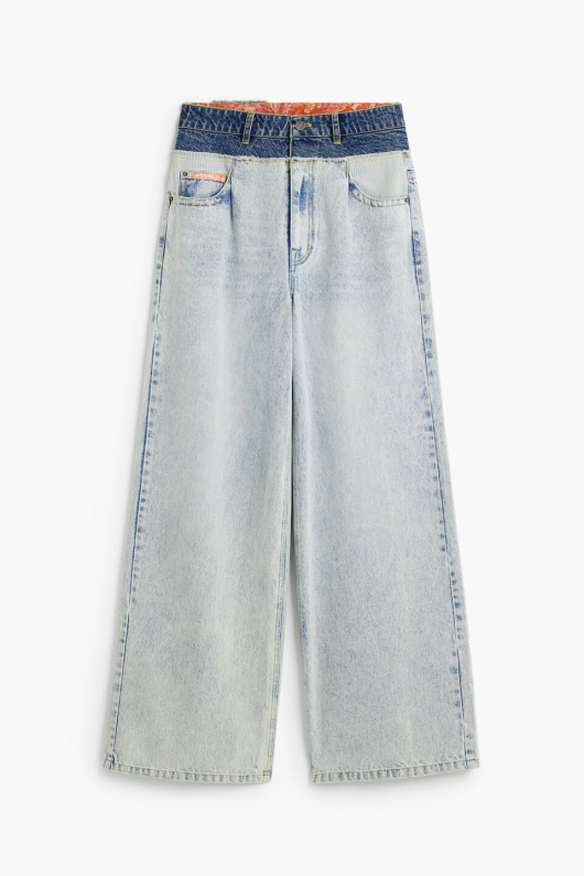 Pantaloni jeans cu croiala larga