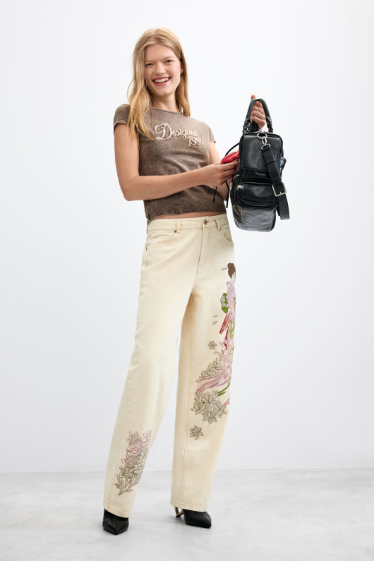 Pantaloni de blugi balloon brodati