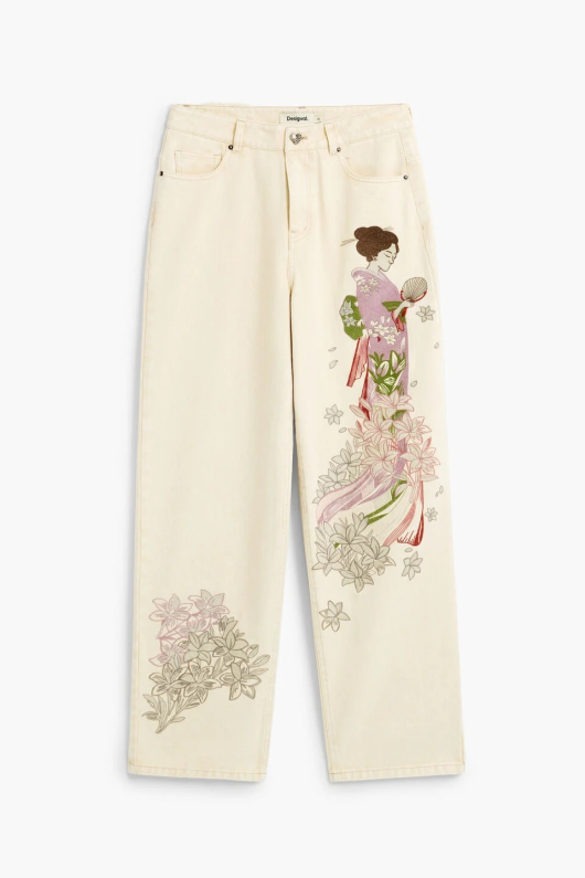 Pantaloni de blugi balloon brodati
