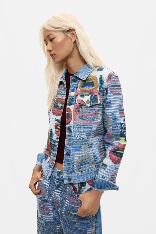 JACHETA DENIM CU IMPRIMEU