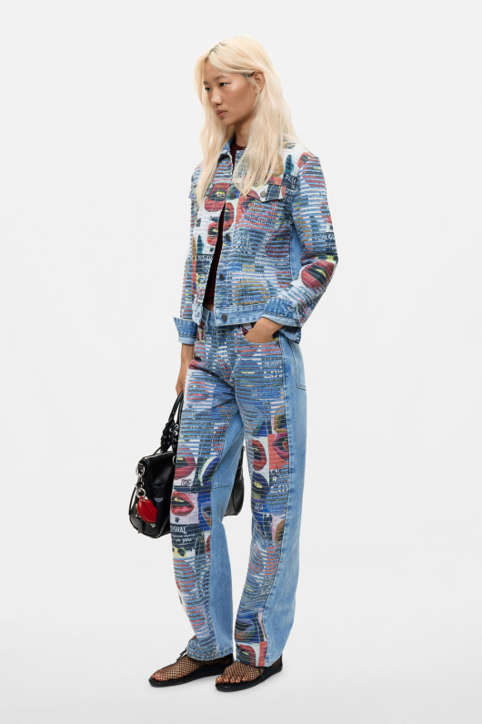 JACHETA DENIM CU IMPRIMEU
